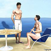 2 3D homosexual learn on the pier.