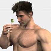 Hirsute hunks romantic and macho 3D gays.