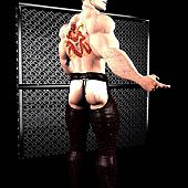 Look at flawless pumped up male body.