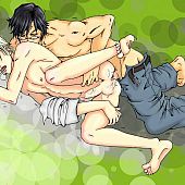 Ball cream homo manga football in pants.